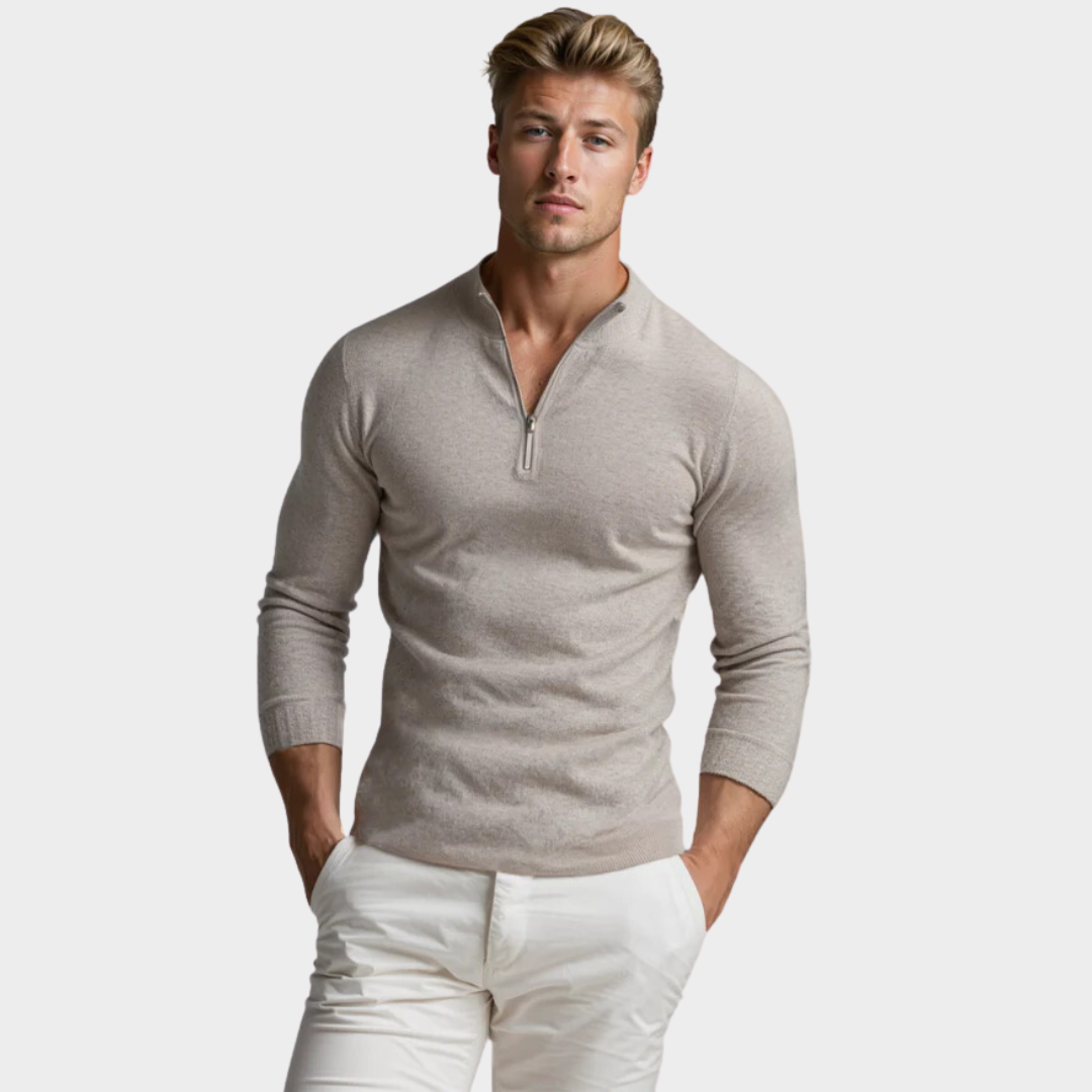Quarter Zip-trui - Lange mouwen - Half Zip - Polo-trui - Quarter Zip-truien voor mannen-Hallo Susanne