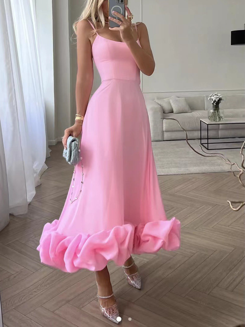 Ruches jurk - Elegante midi-corset cocktailjurk voor dames-Hallo Susanne