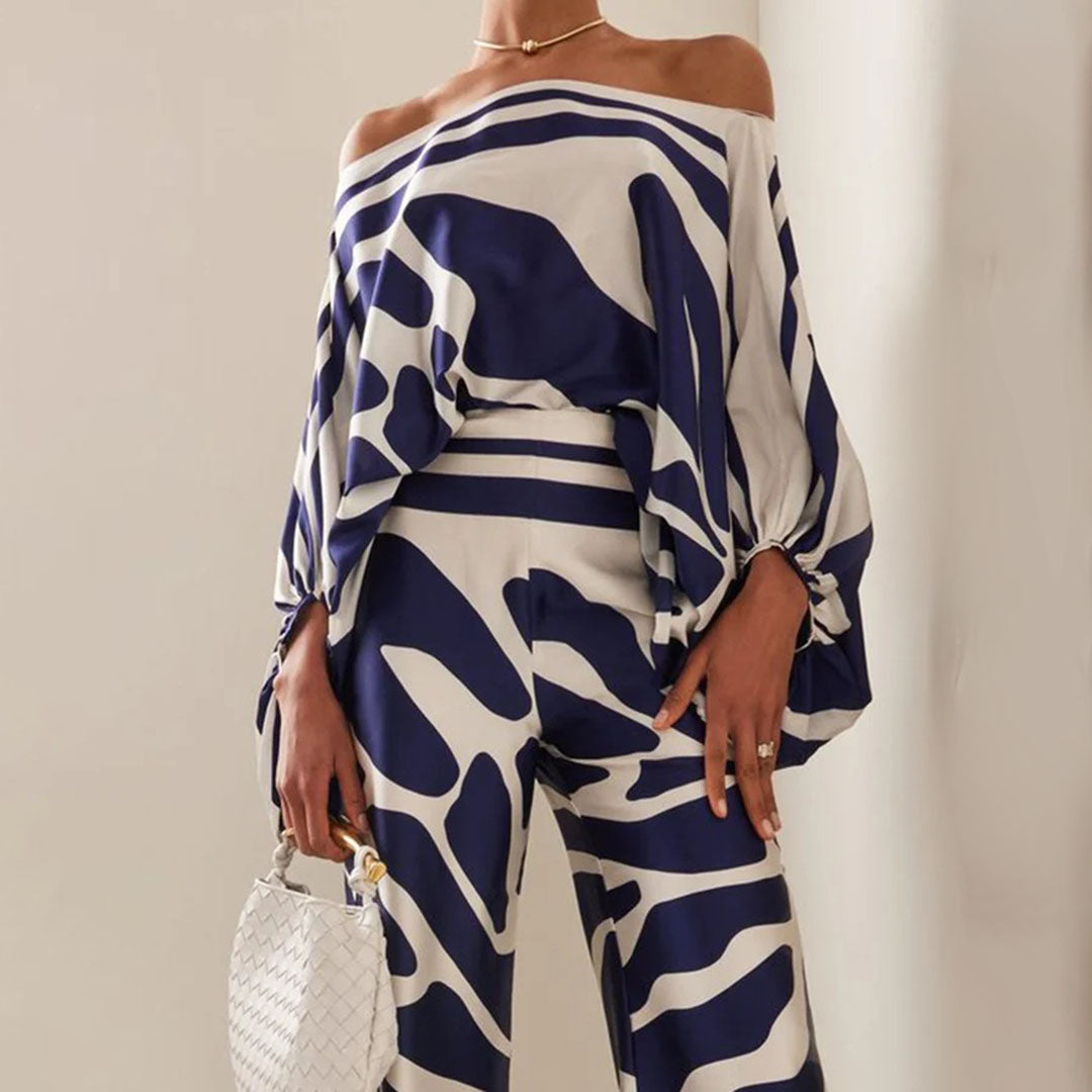 Satin Co-Ord - Damesblazer en wijde broek tweedelige set-Hallo Susanne