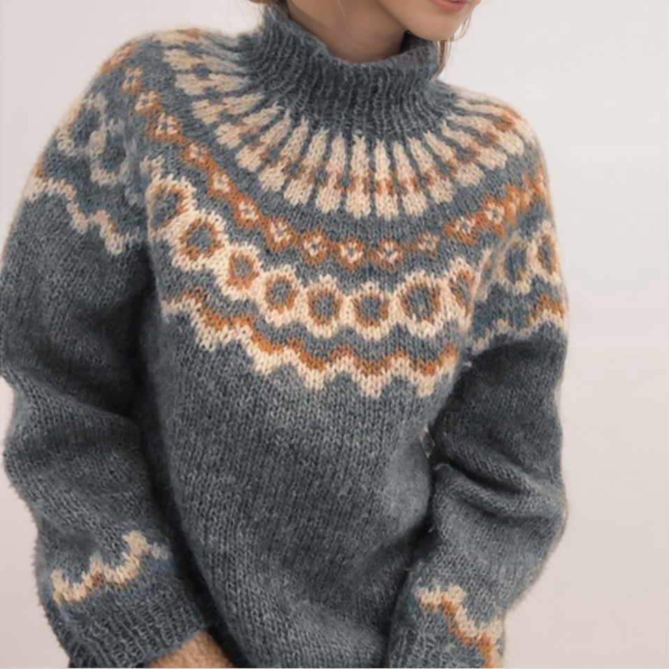 Scandinavische trui | Warm | Hoge Hals | Gebreide trui | Gebreide dameskleding-Hallo Susanne