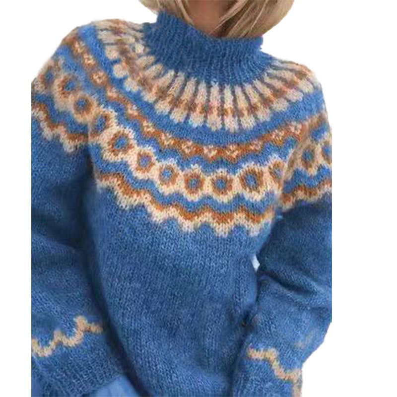 Scandinavische trui | Warm | Hoge Hals | Gebreide trui | Gebreide dameskleding-Hallo Susanne