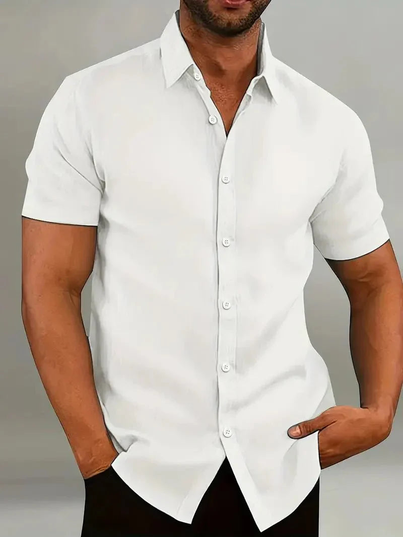 Shirt met korte mouwen - Ademend - Kraag - Knoopsluiting - Herenkleding-Hallo Susanne