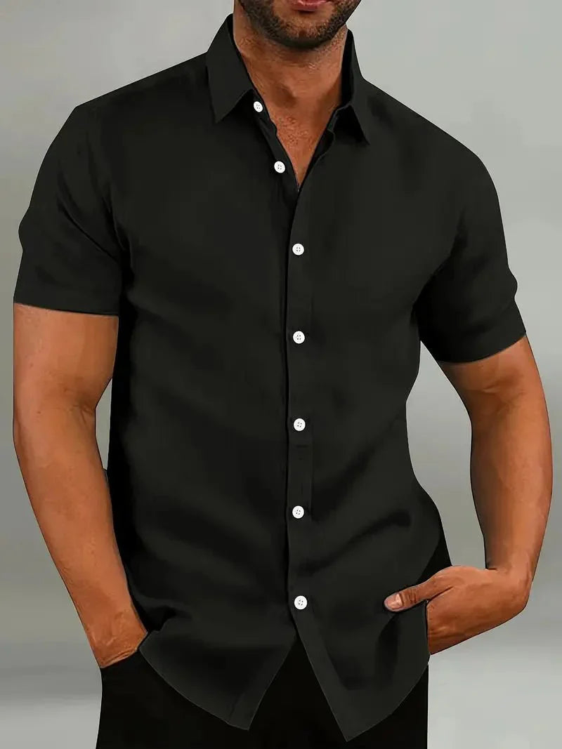 Shirt met korte mouwen - Ademend - Kraag - Knoopsluiting - Herenkleding-Hallo Susanne