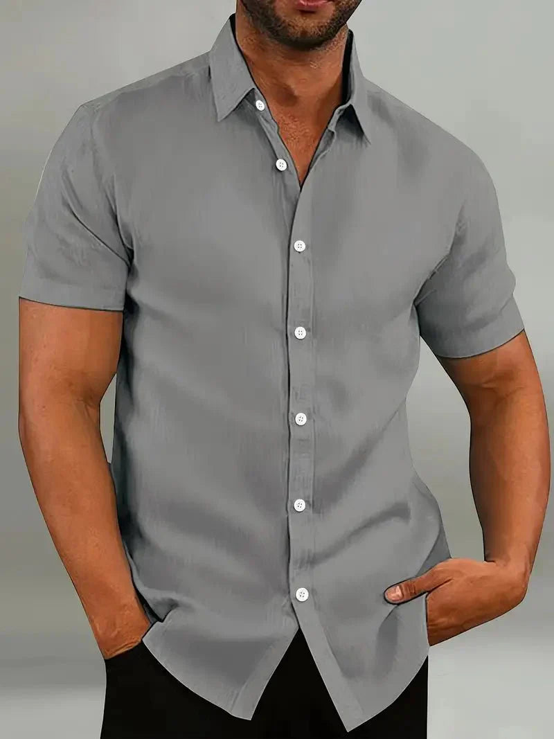 Shirt met korte mouwen - Ademend - Kraag - Knoopsluiting - Herenkleding-Hallo Susanne