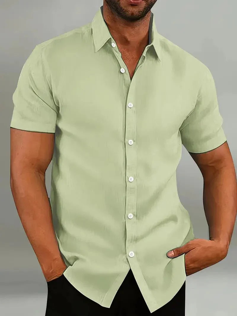 Shirt met korte mouwen - Ademend - Kraag - Knoopsluiting - Herenkleding-Hallo Susanne