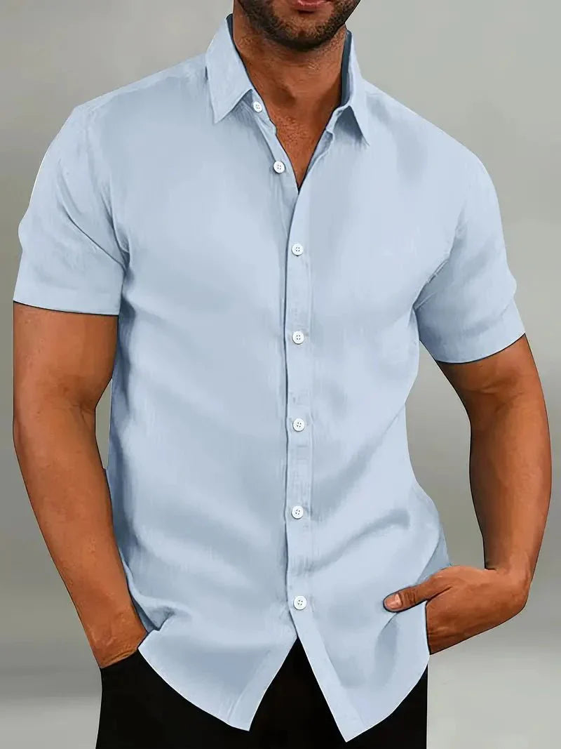 Shirt met korte mouwen - Ademend - Kraag - Knoopsluiting - Herenkleding-Hallo Susanne