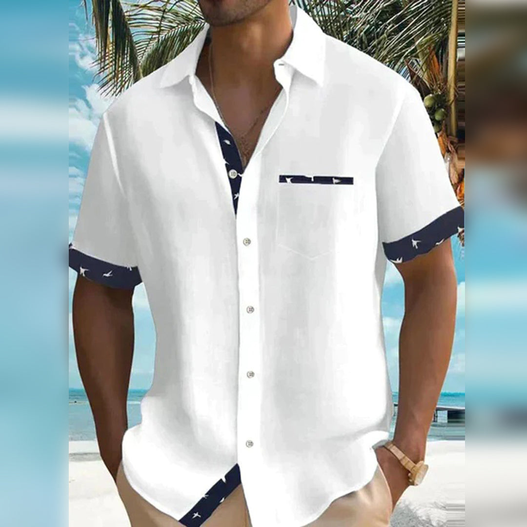 Shirt met korte mouwen | Lichtgewicht | Gekorteld | Shirt met knoopsluiting | Zomeroverhemden voor heren-Hallo Susanne