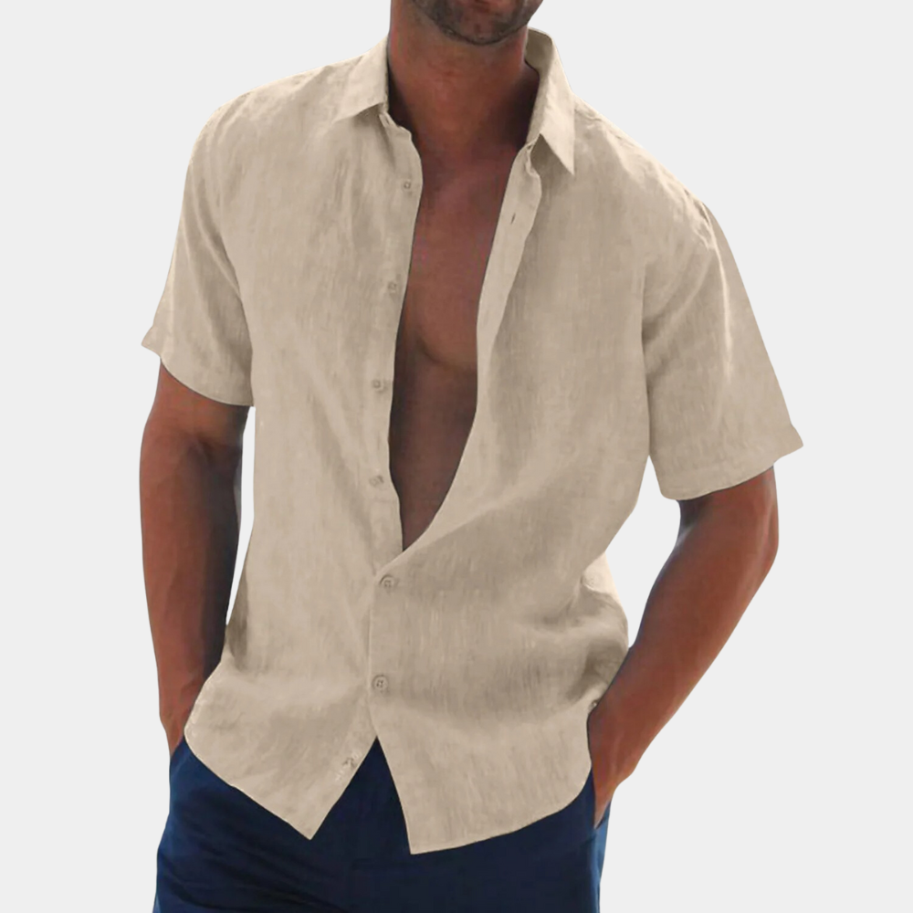 Shirt met korte mouwen - Lichtgewicht herenoverhemd met knoopsluiting voor de zomer-Hallo Susanne