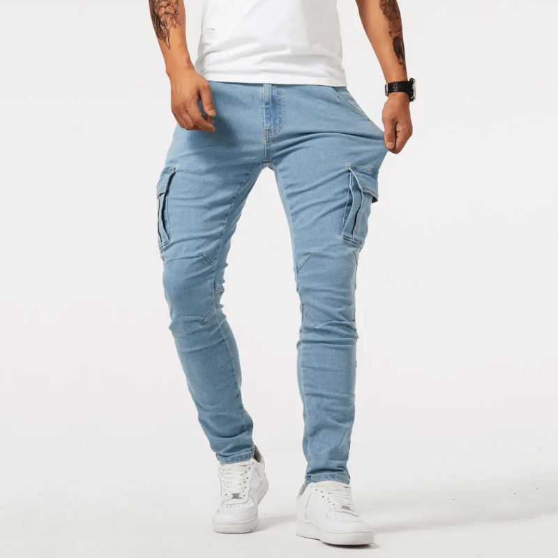 Skinny cargobroek - Stretch slim fit cargobroek voor heren-Hallo Susanne