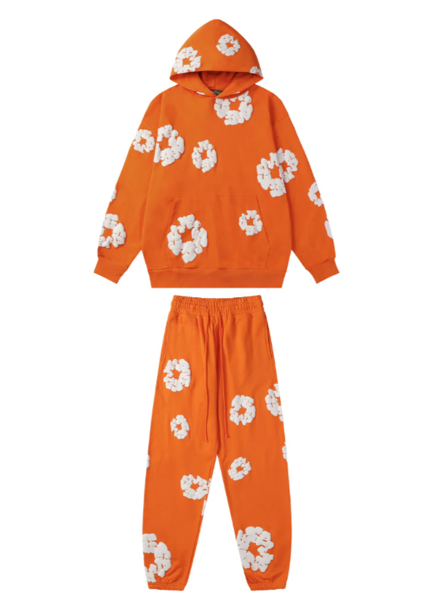 Sweat Set - Unisex Gebloemde Comfy Hoodie Jogging Sets-Hallo Susanne