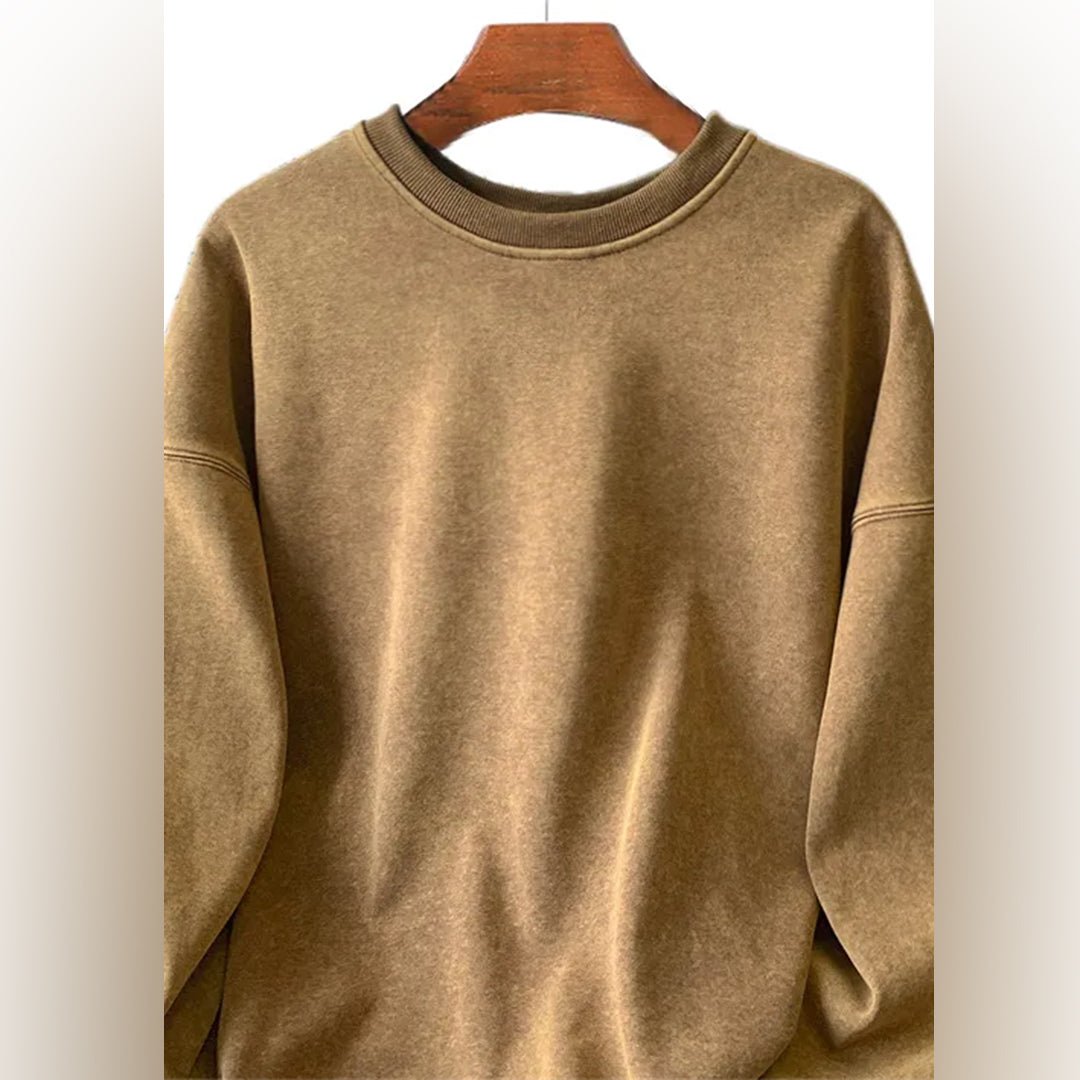 Sweater - Effen Comfy Pullover met ronde hals voor heren-Hallo Susanne
