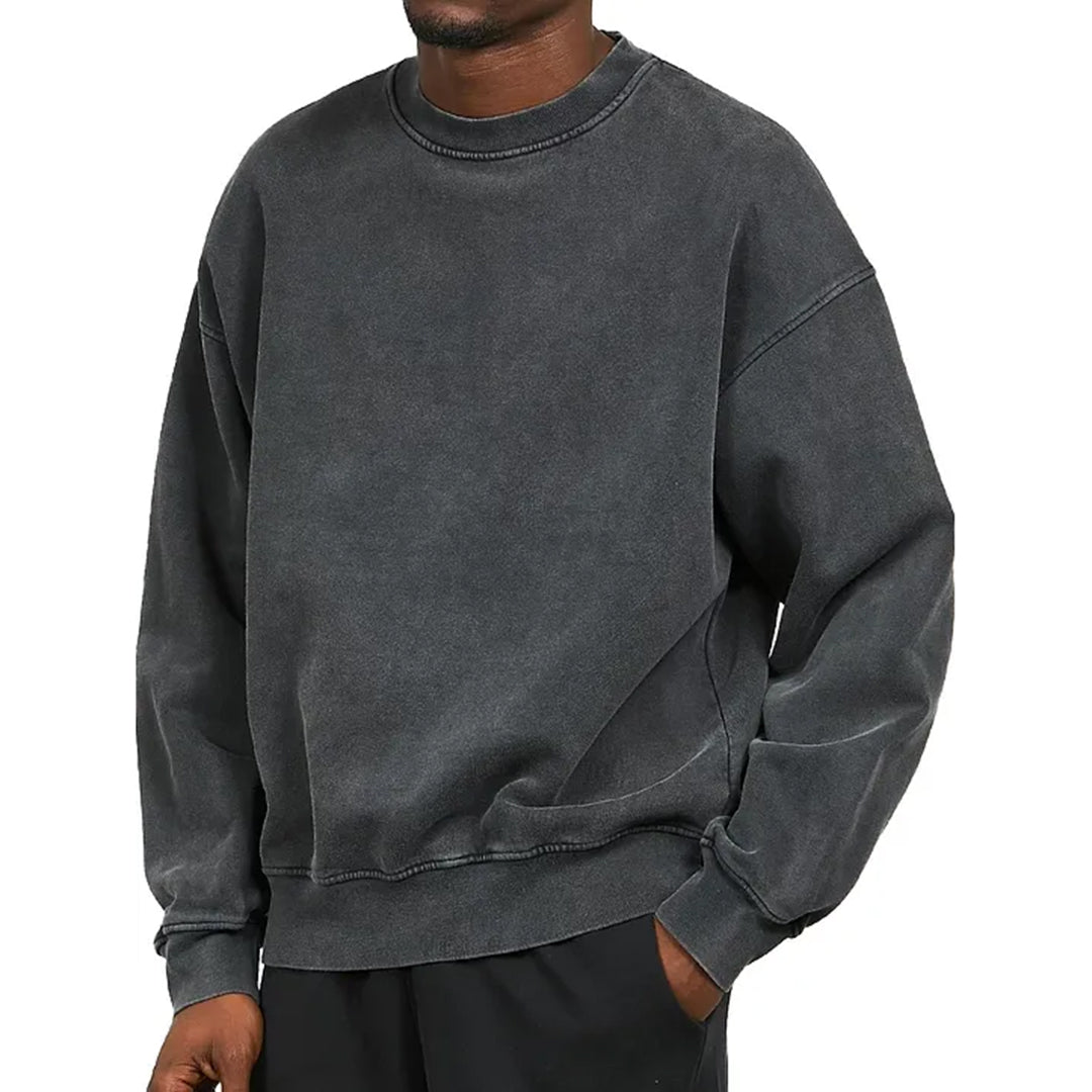 Sweater - Effen Comfy Pullover met ronde hals voor heren-Hallo Susanne
