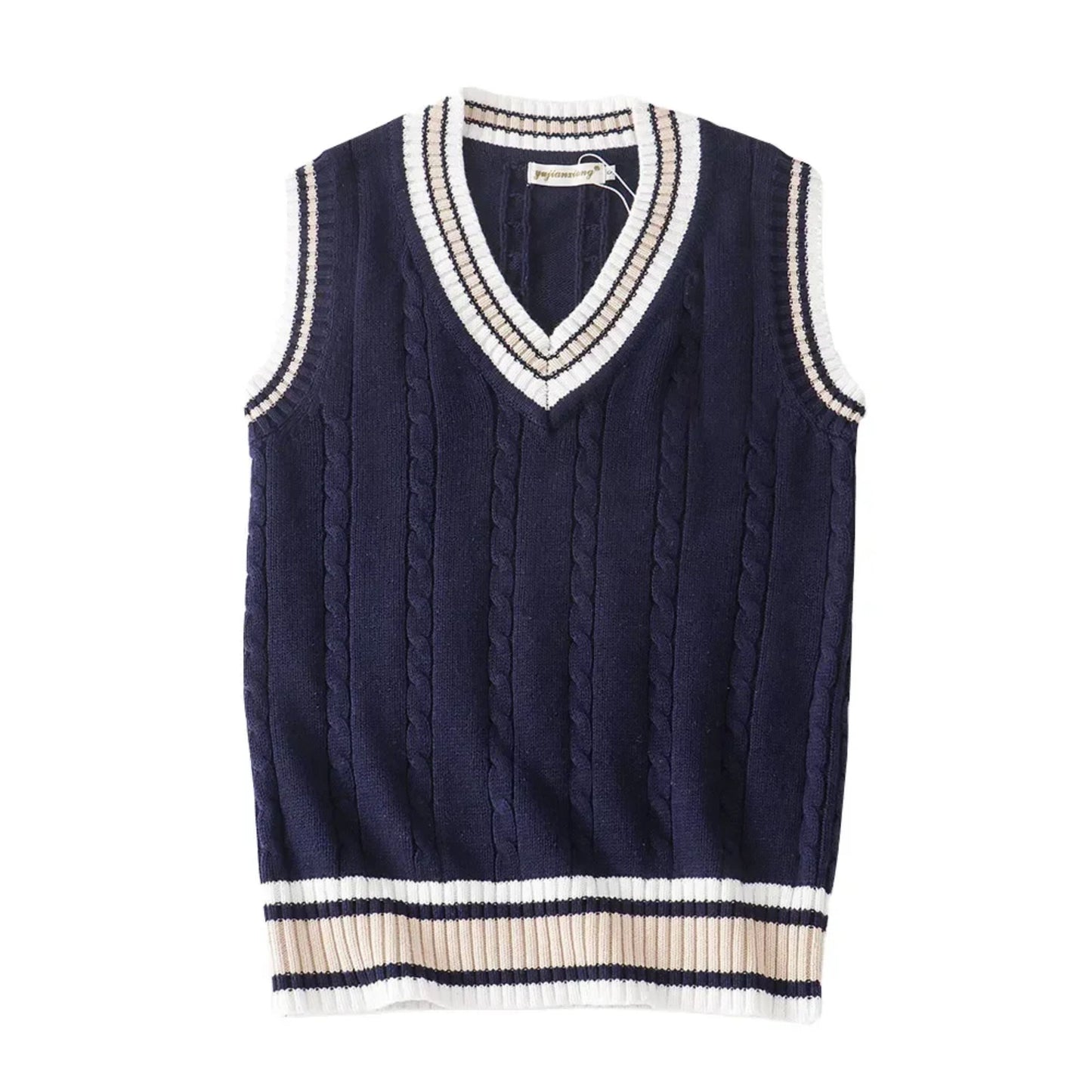 Sweater Vest - Heren mouwloos V-hals Pullover Gebreid Vest-Hallo Susanne