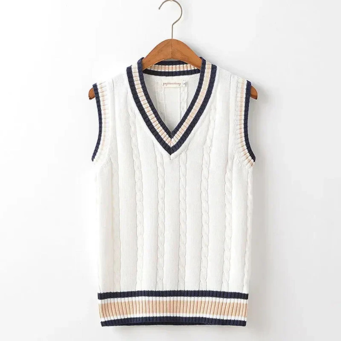 Sweater Vest - Heren mouwloos V-hals Pullover Gebreid Vest-Hallo Susanne