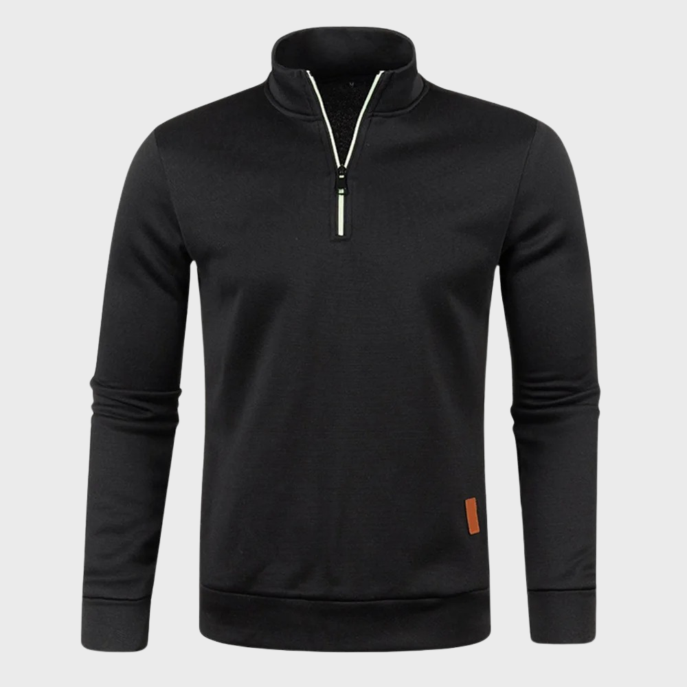 Sweatshirt met kwart rits - Casual Pullover met lange mouwen en halve rits voor heren-Hallo Susanne