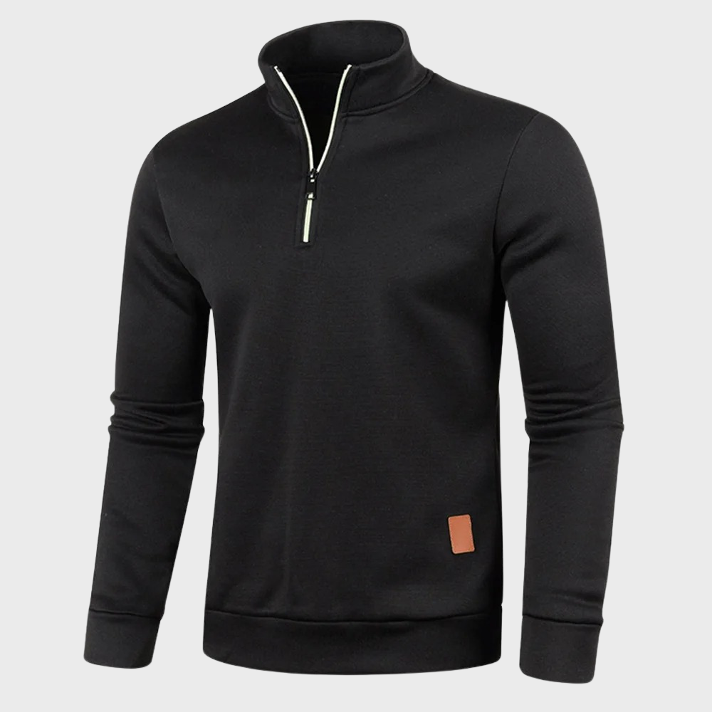 Sweatshirt met kwart rits - Casual Pullover met lange mouwen en halve rits voor heren-Hallo Susanne