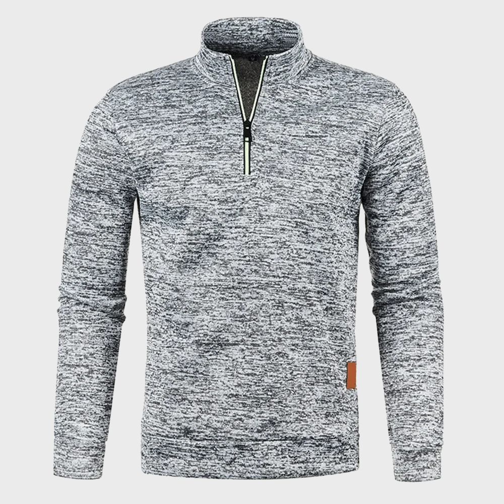 Sweatshirt met kwart rits - Casual Pullover met lange mouwen en halve rits voor heren-Hallo Susanne