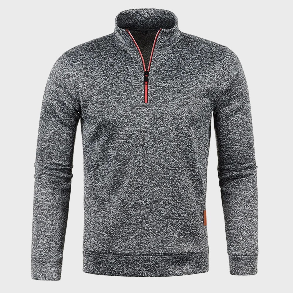 Sweatshirt met kwart rits - Casual Pullover met lange mouwen en halve rits voor heren-Hallo Susanne