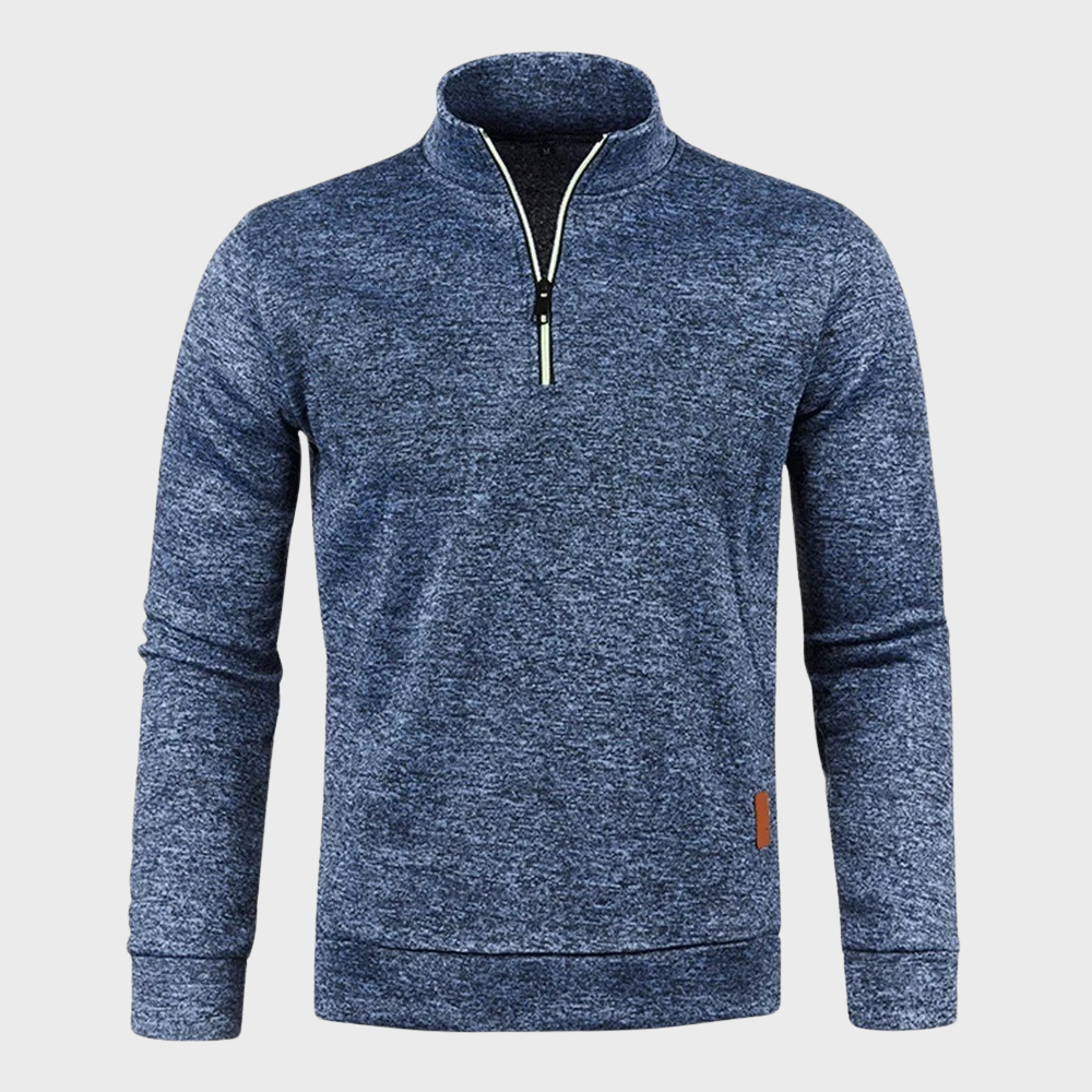 Sweatshirt met kwart rits - Casual Pullover met lange mouwen en halve rits voor heren-Hallo Susanne