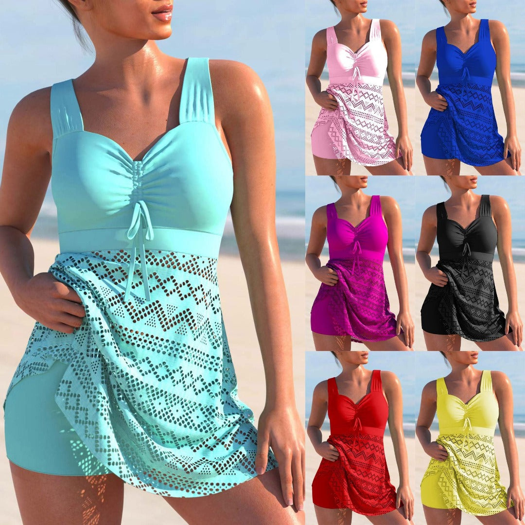 Tankini Set | Tweedelig | Brede Band | Dames Zwemshorts en Topjes | Dames Zwemmode-Hallo Susanne