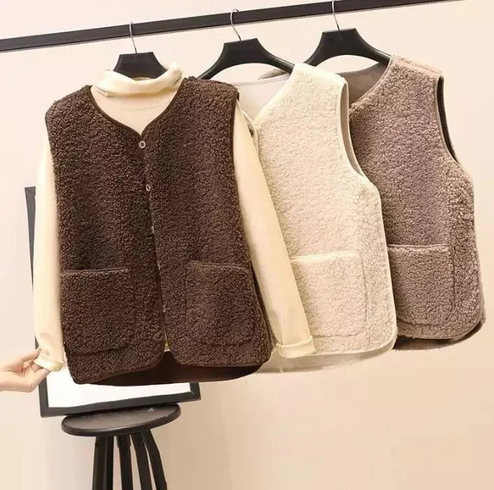 Teddy Gilet - Dames Bodywarmer zonder mouwen Teddy Vest-Hallo Susanne