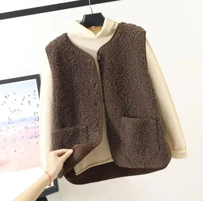 Teddy Gilet - Dames Bodywarmer zonder mouwen Teddy Vest-Hallo Susanne