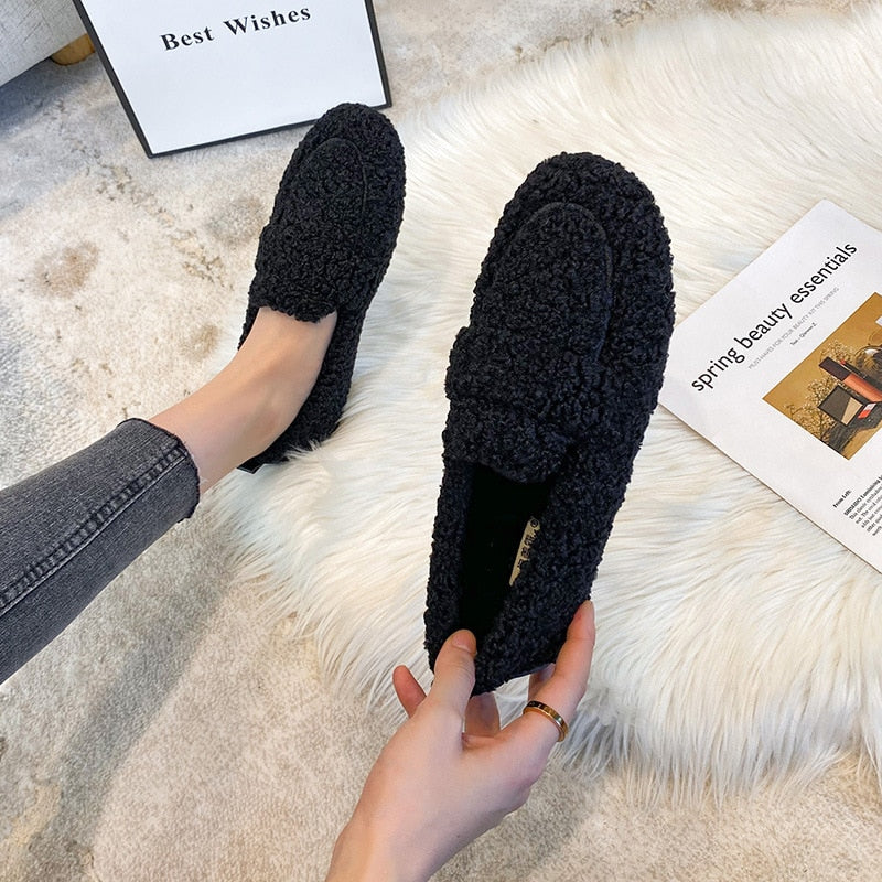 Teddy Loafers - Zachte, harige instaploafers voor dames-Hallo Susanne