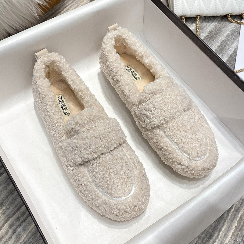 Teddy Loafers - Zachte, harige instaploafers voor dames-Hallo Susanne