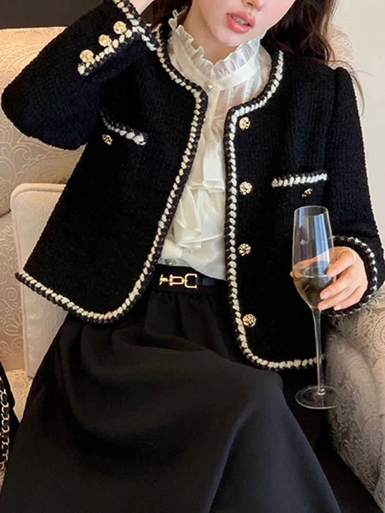 Tweed Jasje - Zwart - Vintage - Tweed Blazer - Damesjasje-Hallo Susanne