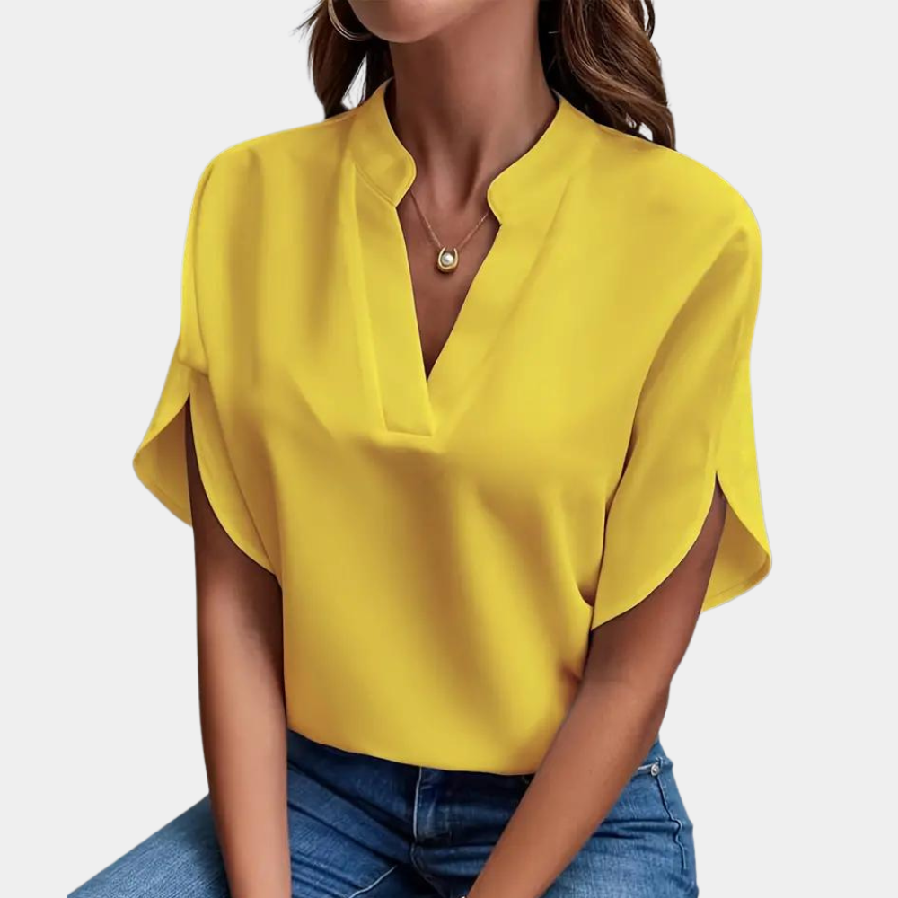 Vrouwen Blouse | Elegant | Los Fit | Korte Mouw Blouse | Zomer Top-Hallo Susanne