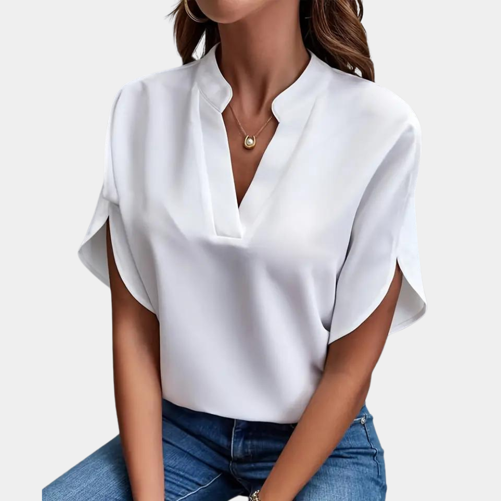 Vrouwen Blouse | Elegant | Los Fit | Korte Mouw Blouse | Zomer Top-Hallo Susanne