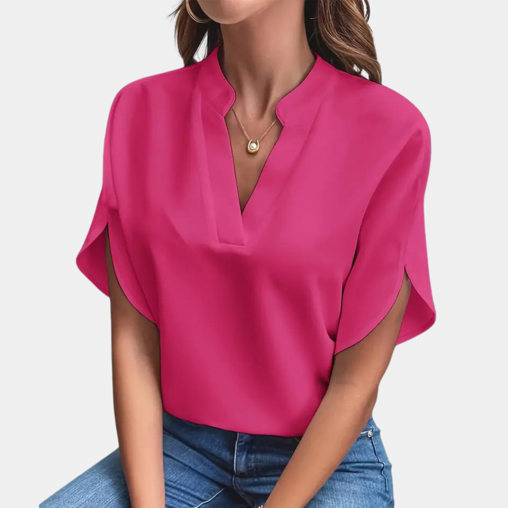 Vrouwen Blouse | Elegant | Los Fit | Korte Mouw Blouse | Zomer Top-Hallo Susanne