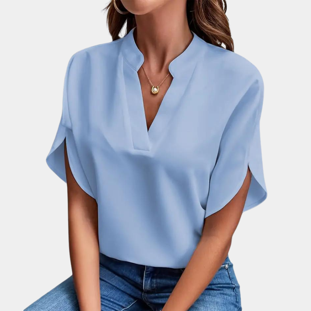 Vrouwen Blouse | Elegant | Los Fit | Korte Mouw Blouse | Zomer Top-Hallo Susanne