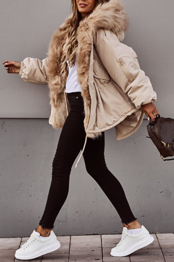 Vrouwen Parka Jas | Capuchon | Koord | Bontgevoerde Jas | Dames Winterjas-Hallo Susanne