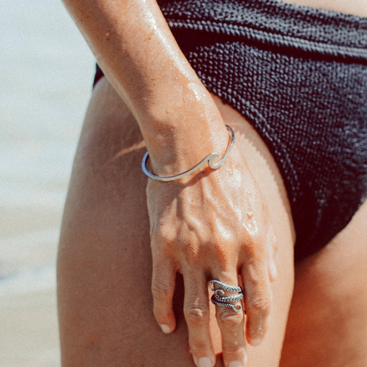 Wave Armband - Verstelbare Zilvergouden Waterdichte Armband voor dames-Hallo Susanne
