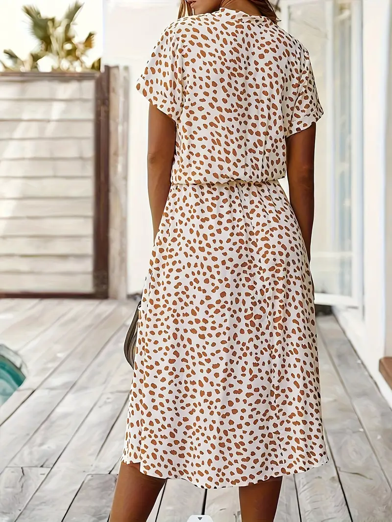 Zomerjurk - Korte Mouw - Ceintuur - Midi-jurk - Zondress-Hallo Susanne