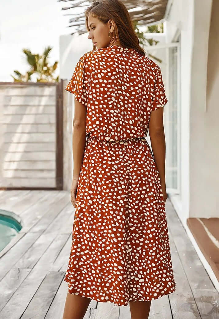 Zomerjurk | Korte Mouwen | Tailleband | Midi Dress | Zondress-Hallo Susanne