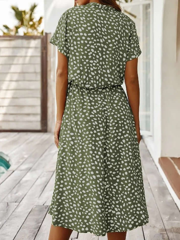 Zomerjurk | Korte Mouwen | Tailleband | Midi Dress | Zondress-Hallo Susanne