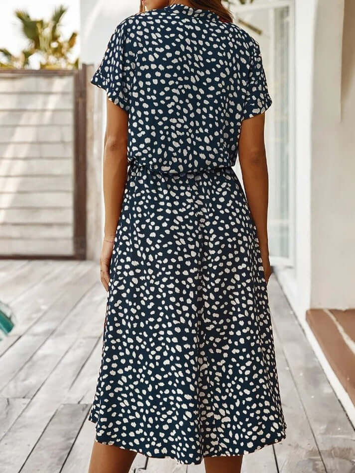 Zomerjurk | Korte Mouwen | Tailleband | Midi Dress | Zondress-Hallo Susanne