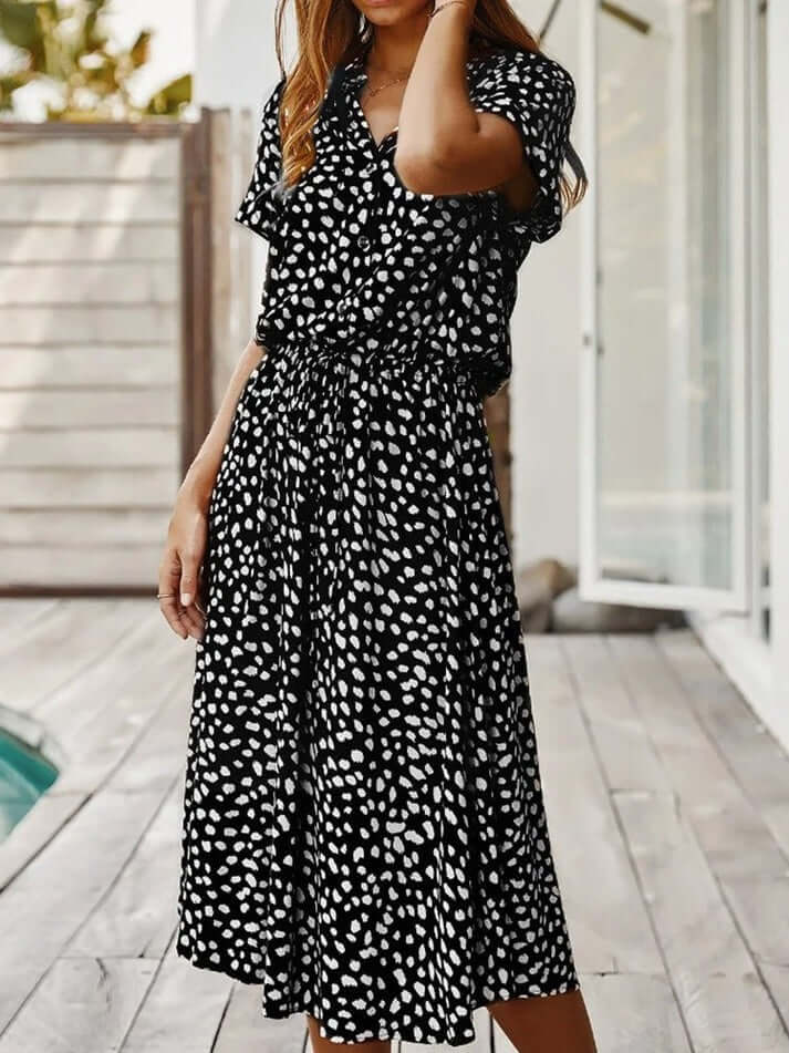 Zomerjurk | Korte Mouwen | Tailleband | Midi Dress | Zondress-Hallo Susanne