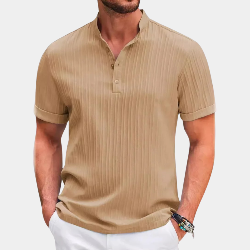 Zomershirt - Korte Mouw - Knoopsluiting - Poloshirt - Herenshirt-Hallo Susanne