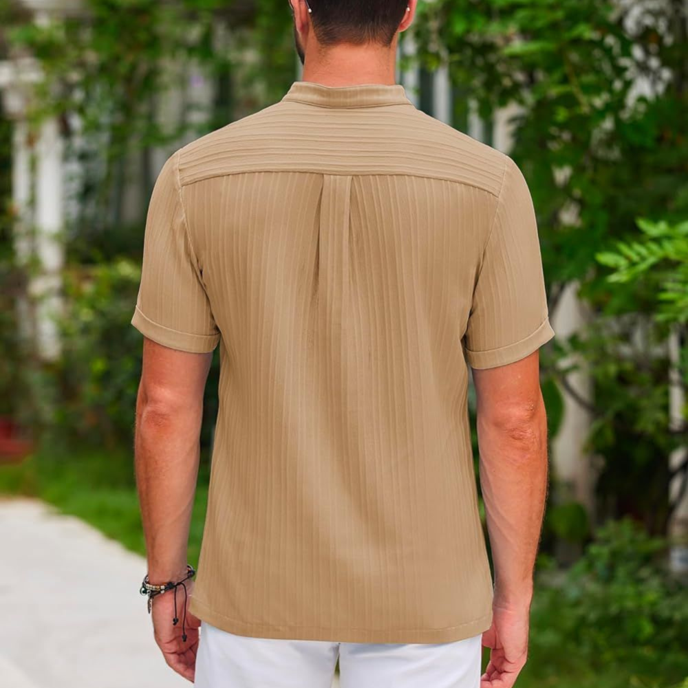 Zomershirt - Korte Mouw - Knoopsluiting - Poloshirt - Herenshirt-Hallo Susanne
