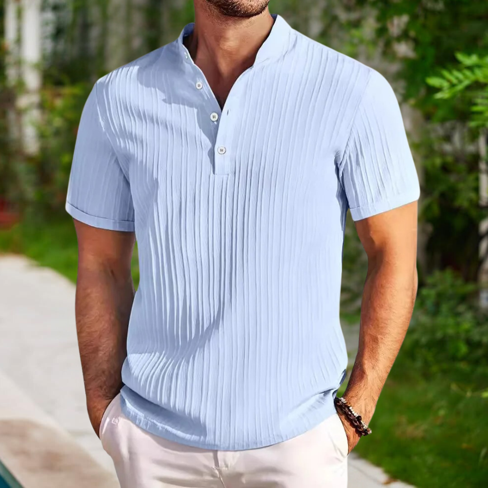 Zomershirt - Korte Mouw - Knoopsluiting - Poloshirt - Herenshirt-Hallo Susanne