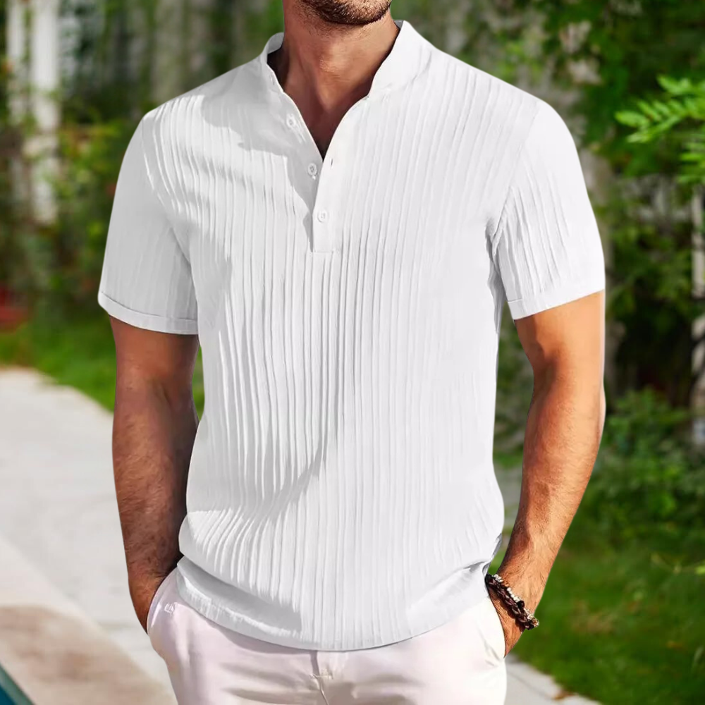 Zomershirt - Korte Mouw - Knoopsluiting - Poloshirt - Herenshirt-Hallo Susanne