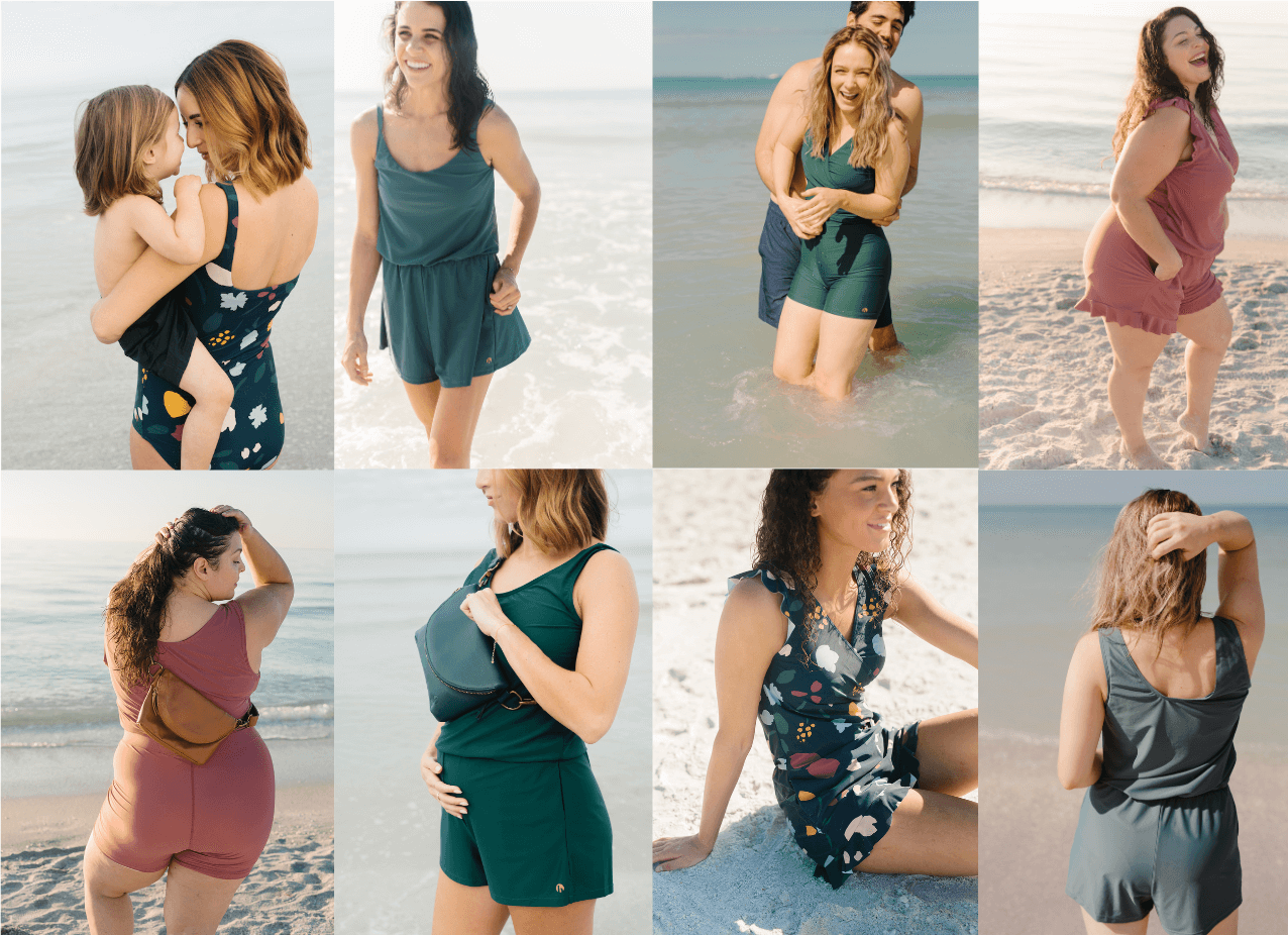 Zwembroek - Ingebouwde beha - Ruches - Badpakken met korte broek - Dameszwemkleding-Hallo Susanne