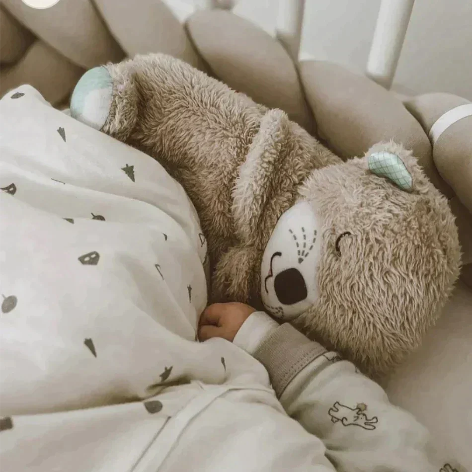 Ademende Otter Teddy - Rustgevende, lichtgevende muzikale teddybeer knuffel voor baby's-Hallo Susanne