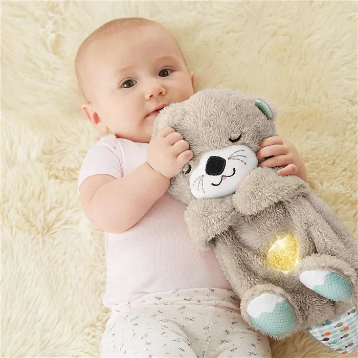 Ademende Otter Teddy - Rustgevende, lichtgevende muzikale teddybeer knuffel voor baby's-Hallo Susanne