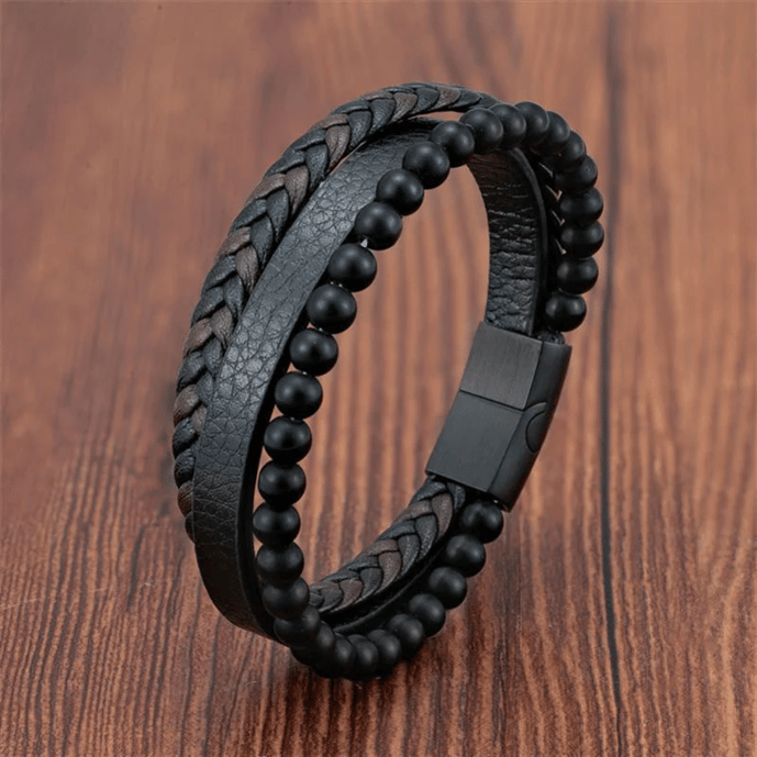 Angstarmband - Kalmerende zwarte antistressarmband met kralen-Hallo Susanne