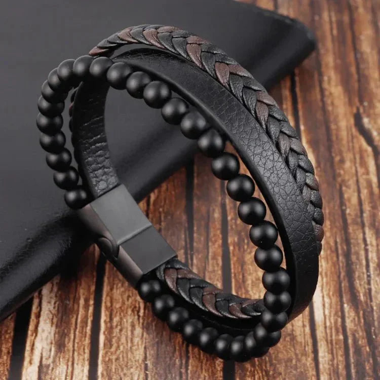 Angstarmband - Kalmerende zwarte antistressarmband met kralen-Hallo Susanne