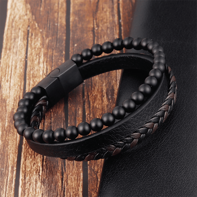 Angstarmband - Kalmerende zwarte antistressarmband met kralen-Hallo Susanne